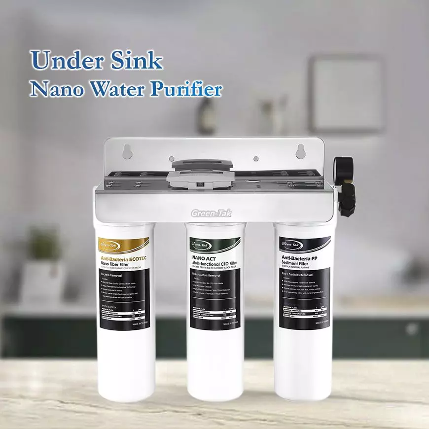 10 inch 3 Stages Under Sink Nano Water Purifier-Green-Tak
